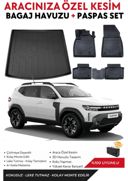 Renault Duster Full Hybrid 2025 Model Bagaj Havuzu+Paspas Full Takım+Hediyeli