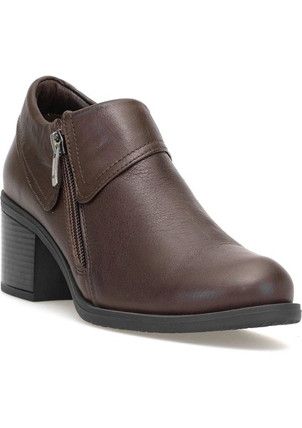 D25KA-3725 Kadın Hakiki Deri Klasik Topuklu Ayakkabı Kahverengi fiyatları