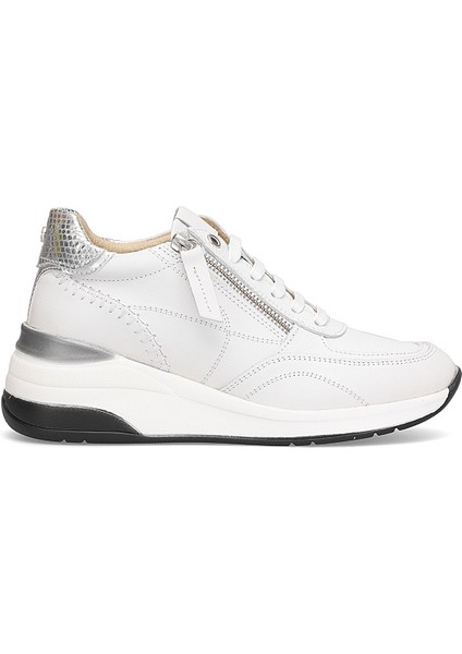 D25KA-7300 Kadın Hakiki Deri Dolgu Topuk Ayakkabı Beyaz