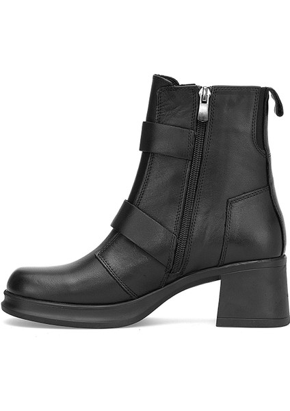 D25KB-8570 Kadın Hakiki Deri Topuklu Bot Siyah modelleri