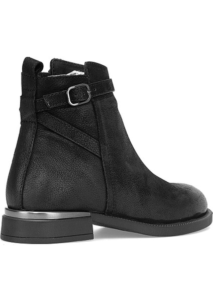 D25KB-8380 Kadın Hakiki Nubuk Deri Topuklu Bot Siyah fırsatları