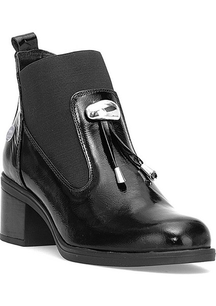 D25KB-1805 Kadın Hakiki Rugan Deri Topuklu Bot Siyah fiyatları