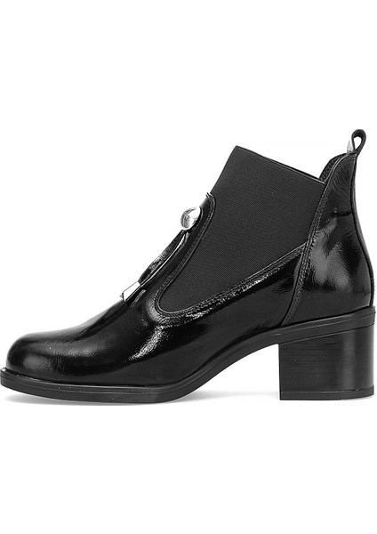 D25KB-1805 Kadın Hakiki Rugan Deri Topuklu Bot Siyah modelleri
