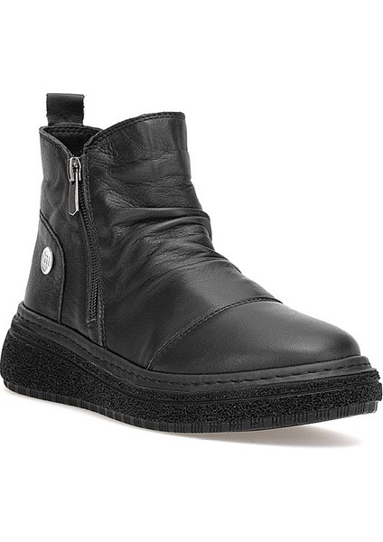 D25KB-1005 Kadın Hakiki Deri Düz Bot Siyah fiyatları