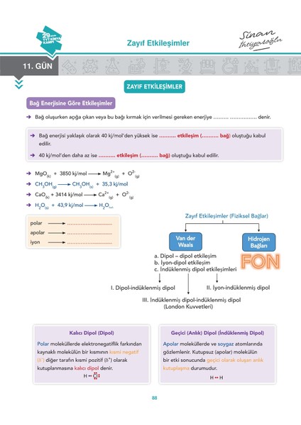 Sinan Ihtiyaroğlu 2026 Yks 29 Günde Tyt Kimya Kampı modelleri