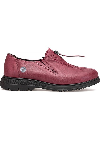 D25KA-845 Kadın Hakiki Deri Casual Ayakkabı Bordo