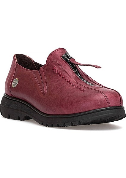 D25KA-845 Kadın Hakiki Deri Casual Ayakkabı Bordo fiyatları