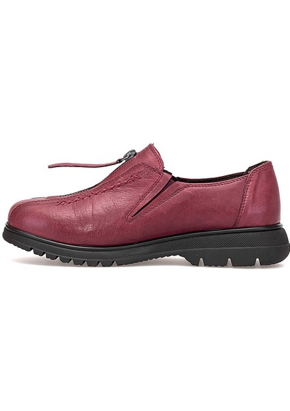 D25KA-845 Kadın Hakiki Deri Casual Ayakkabı Bordo modelleri