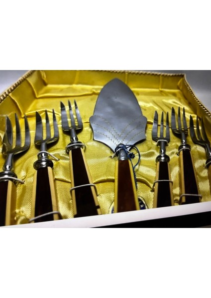 1960 Lar Fribal Solingen Katalin Saplı Pasta Servis Seti