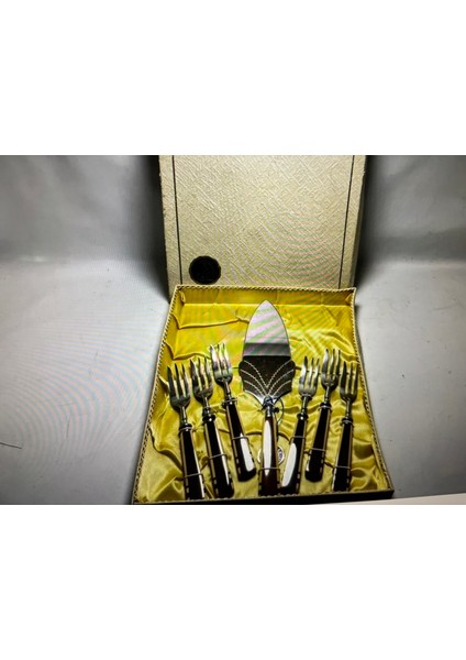 1960 Lar Fribal Solingen Katalin Saplı Pasta Servis Seti