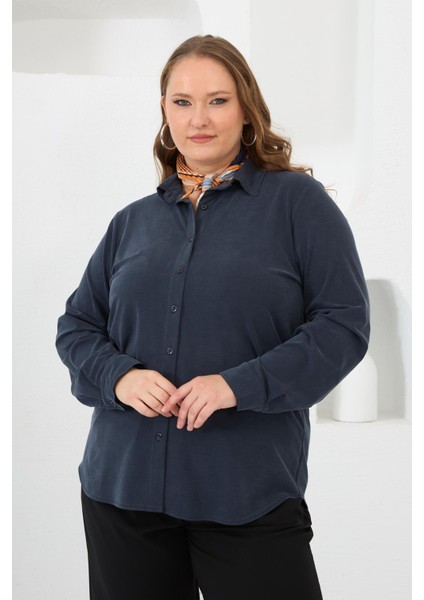 Büyük Beden Gömlek Füme