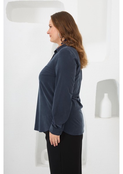 Büyük Beden Gömlek Füme modelleri