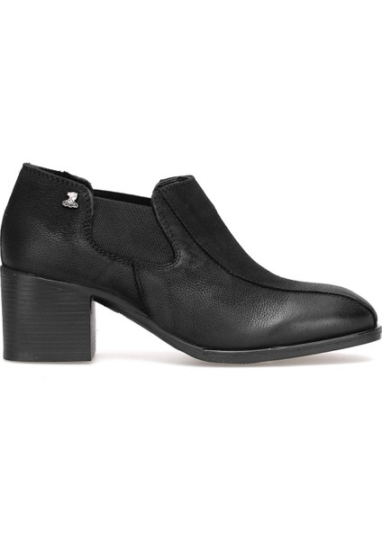 2512708K Kadın Hakiki Deri Klasik Topuklu Ayakkabı Siyah