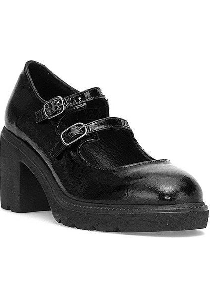 D25KA-160 Kadın Hakiki Rugan Deri Klasik Topuklu Ayakkabı Siyah fiyatları