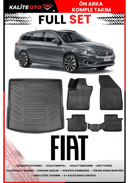 Fiat Egea Station Wagon 2019 Model Üst Bagaj Havuzu+Paspas Takımı Full Set
