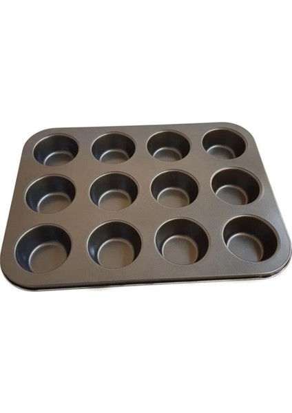 12'li Kek Kalıbı Yanmaz Yapışmaz Muffin Cupcake Kalıbı Kek Kalıbı fiyatları