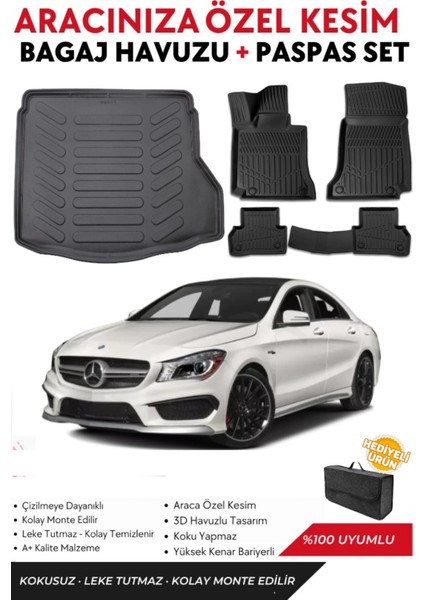 Mercedes Cla 2017 Model Bagaj Havuzu+Paspas Full Takım+Hediyeli