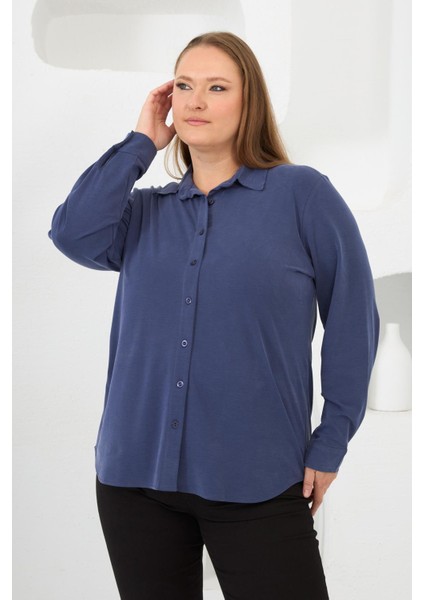 Büyük Beden Gömlek Indigo modelleri
