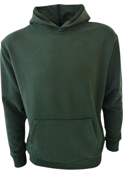 Kapüşonlu Sweatshirt - Haki