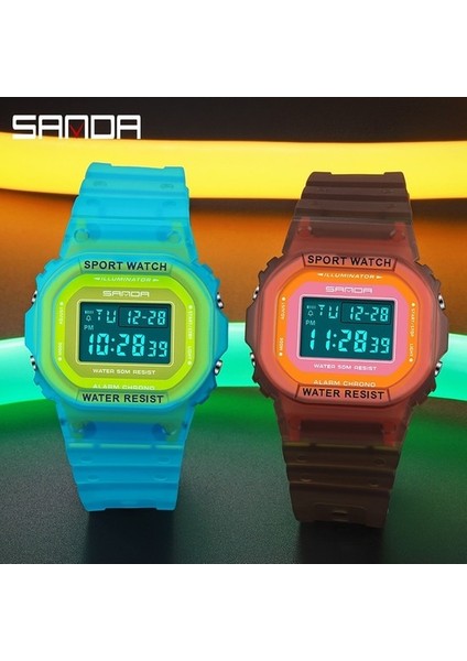 Şeffaf Siyah 5 Sanda Moda Kadın Dijital Saat Lüks Marka Öğrenci Spor Saatleri Unisex LED Kol Saati Kız Saat Casıo (Yurt Dışından) modelleri