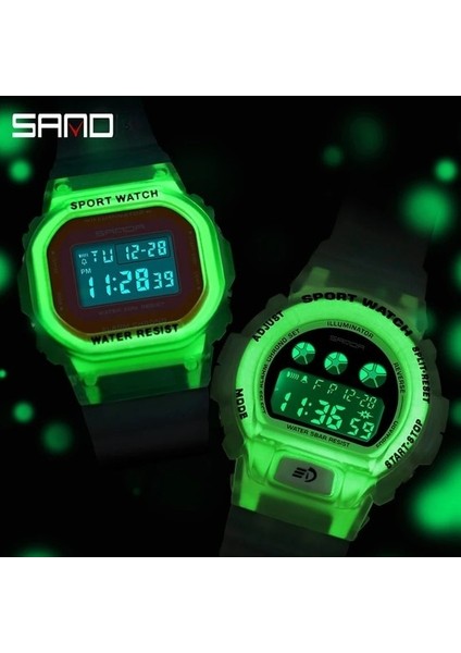 Şeffaf Siyah 5 Sanda Moda Kadın Dijital Saat Lüks Marka Öğrenci Spor Saatleri Unisex LED Kol Saati Kız Saat Casıo (Yurt Dışından) fırsatları