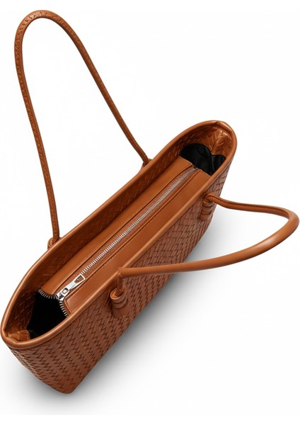 Kadın Loven Uzun Tote Çanta Taba Örgülü fırsatları