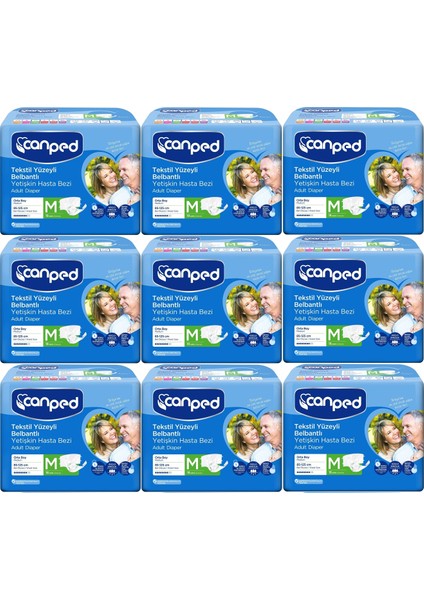 Hasta Bezi Yetişkin Bel Bantlı Tekstil Yüzey M - Orta - Medium 162 (9pk*18)