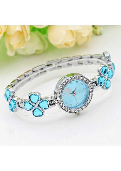 Marka Aşk Kalp Kristal Kayış Yonca Bilezik Izle Kakma Taklidi Su Geçirmez Kuvars Elbise Saatler Moda Saat Reloj Casıo (Yurt Dışından)