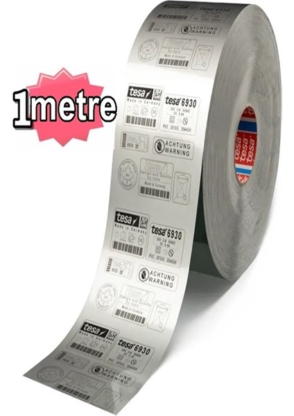Tesa 6930 Lazer Etiket Bandı Gri 1metre Tesa Etiket Bant Mat Gümüş Gri