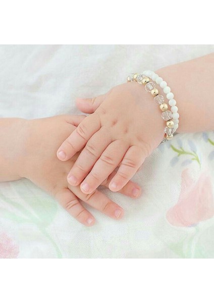 2'li Incili Boncuklu Model Kız Bebek Bileklik