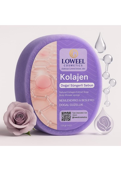 Cilt Beyazlatıcı & Kolajen Doğal Süngerli Sabun Seti – Parlak, Sıkı ve Canlı Cilt