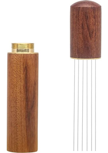 Espresso Kahve Karıştırıcısı Espresso Dağıtım Aracı Taşınabilir Espresso Dağıtım Araçları, 6 Iğneli Gül Ağacı Rengi (Yurt Dışından)