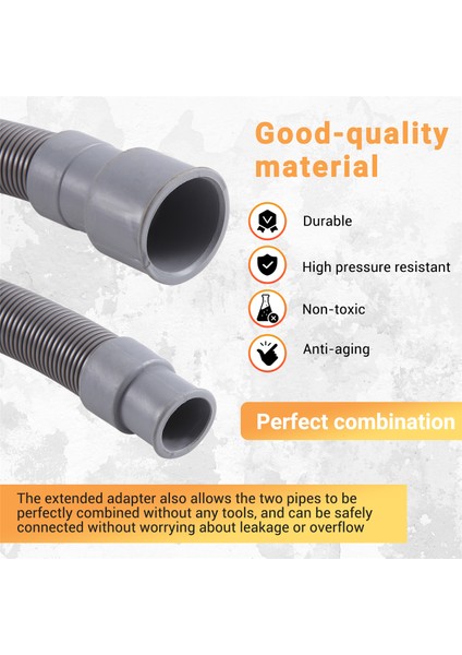 Otomatik Tamburlu Çamaşır Makinesi Tahliye Borusu Tahliye Hortumu Bağlantı Parçaları, 1,5 Metre (Yurt Dışından) fırsatları