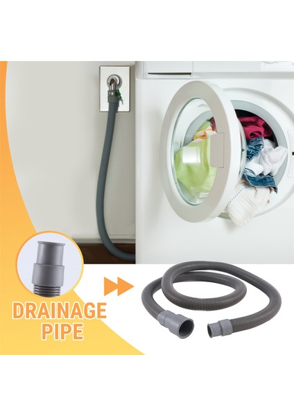 Otomatik Tamburlu Çamaşır Makinesi Tahliye Borusu Tahliye Hortumu Bağlantı Parçaları, 1,5 Metre (Yurt Dışından) indirimleri