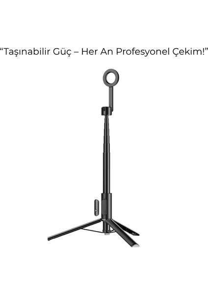 Kablosuz Uzaktan Kumandalı Manyetik Tripod – 164 cm | 360° Döner Başlık | Hafif ve Katlanabilir