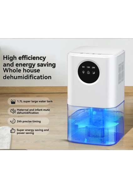 Akıllı Nem Alma Cihazı Ev Tipi Taşınabilir 1,7 L Büyük Kapasiteli Banyo Bodrum Katı Için Uygun Zamanlama ve Renkli Işıklar ile Ingiltere Prizi (Yurt Dışından) fırsatları