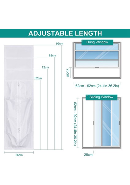 Taşınabilir Klima Için Asılı Pencere Contası, Klima Ünitesi Pencere Havalandırma Kiti, Kolay Kurulum, Çamaşır Kurutma Makinesi Için Hortum Kiti (Yurt Dışından) fiyatları