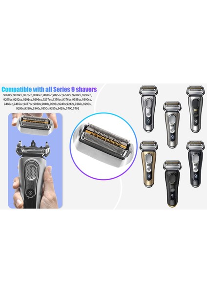Braun 9 Serisi Folyo Tıraş Makinesi 9040S, 9080CC, 9093S, 9095CC, 9240S, 9242S, 9260S Fırçalı 92S Yedek Tıraş Makinesi Başlığı (Yurt Dışından) fırsatları