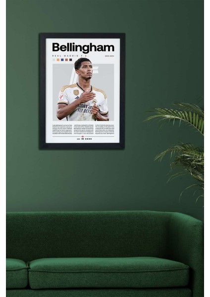 Jude Bellingham Real Madrid Fc Siyah Çerçeveli Poster Tablo fiyatları
