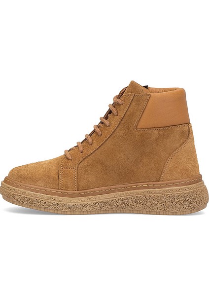 D25KB-1020 Kadın Hakiki Süet Deri Düz Bot Taba modelleri