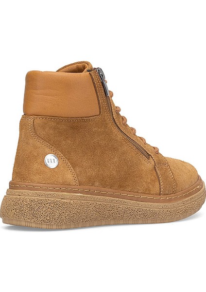 D25KB-1020 Kadın Hakiki Süet Deri Düz Bot Taba fırsatları