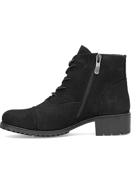 D25KB-1645 Kadın Hakiki Nubuk Deri Topuklu Bot Siyah modelleri