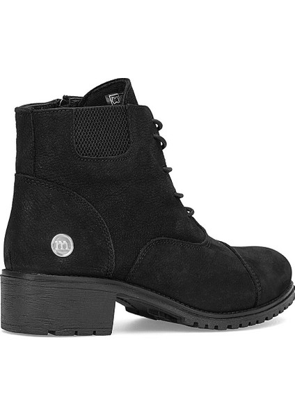 D25KB-1645 Kadın Hakiki Nubuk Deri Topuklu Bot Siyah fırsatları