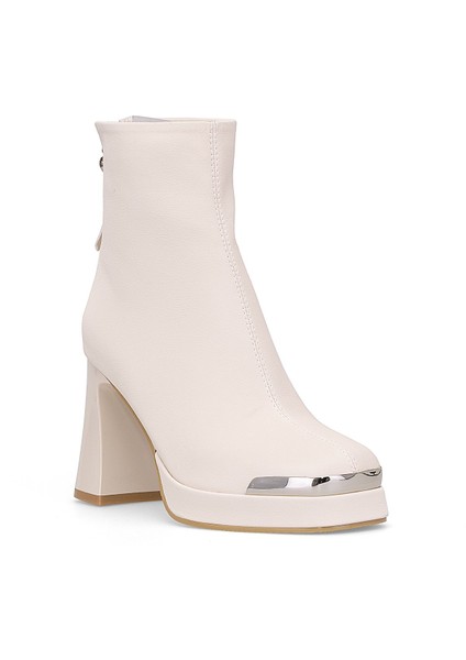 25K414-2 Kadın Hakiki Deri Topuklu Bot Bej fiyatları