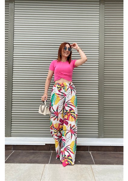 Yüksek Bel Desenli Pantolon fiyatları