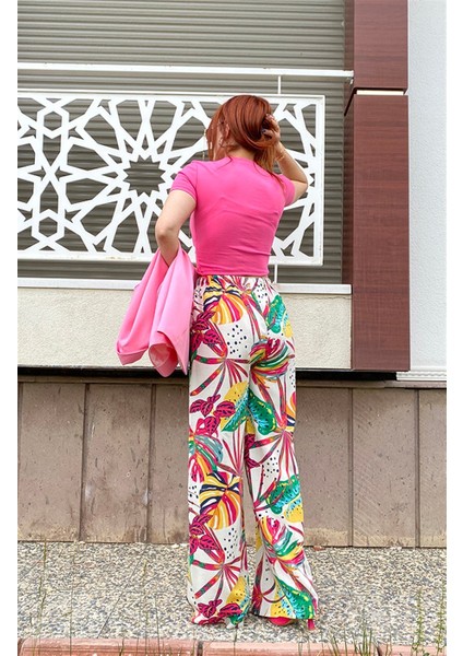 Yüksek Bel Desenli Pantolon indirimleri