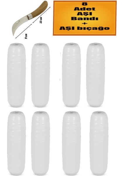 Aşı Bıçağı Eğri Uçlu Bağ Bıçağı Ara Çakı + Aşı Bandı (9’lu Set).