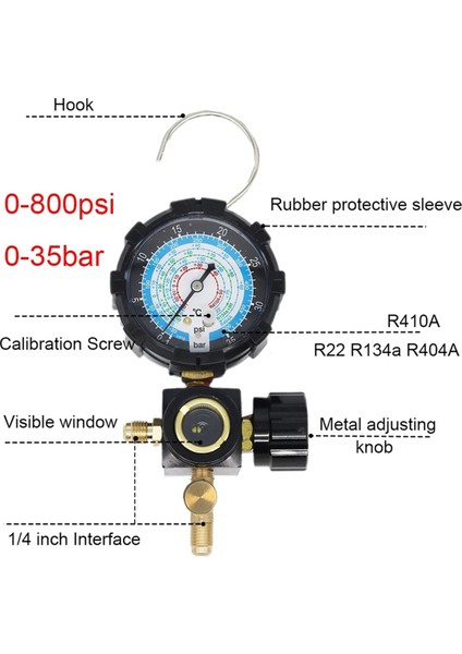 R134A Düşük Taraf Basınç Göstergesi R410A R22 R404A Klima Soğutucu Akışkan Şarjı Için Tek Manifoldlu Gösterge Düşük (Yurt Dışından) modelleri