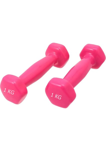 Luks Demir Dambıl 1 kg x 2 Adet Dökme Demir Dumbell Seti Vinyl 2li Dambıl Seti