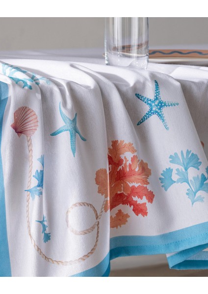 Fauve Masa Örtüsü - Açık Mavi/turuncu - 150X200 cm fiyatları